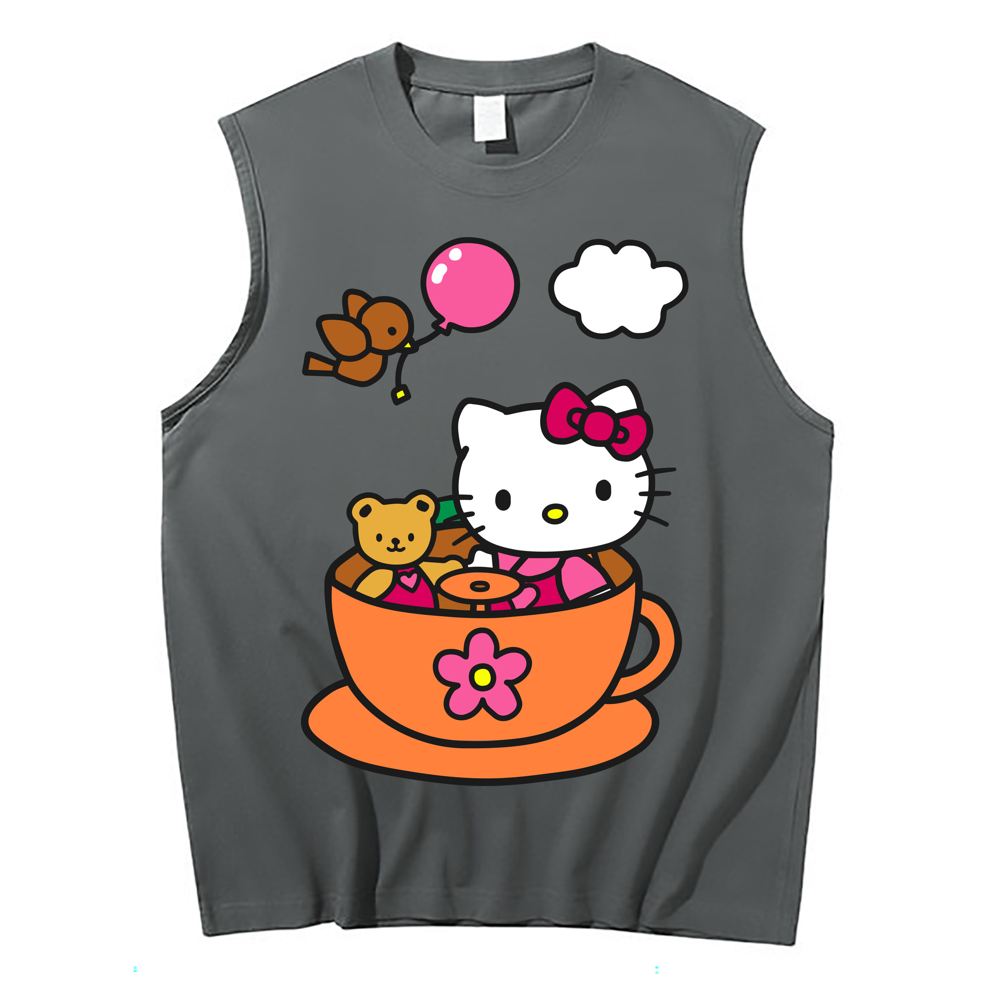 （画像用） Hello Kitty ハローキティ コットン100％タンクトップ（フロントプリント）